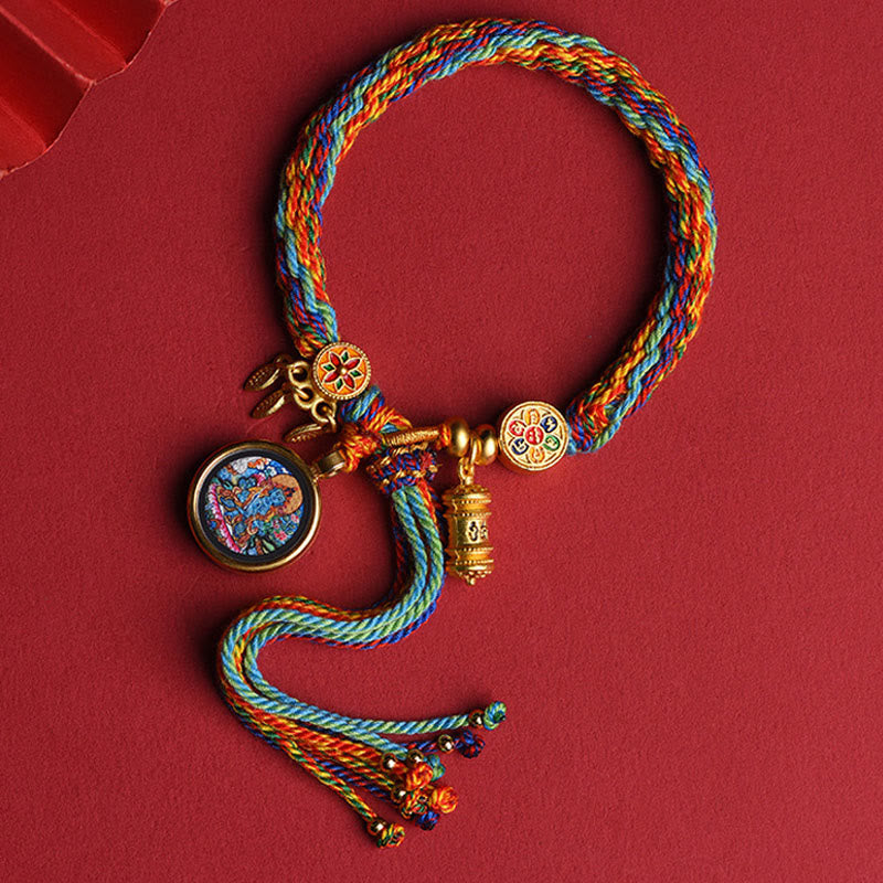 Buddha Stones Thangka Tibetisches Chinesisches Sternzeichen Zakiram Buntes Seil Verbindungsschnur Armband - Pferd - image 2