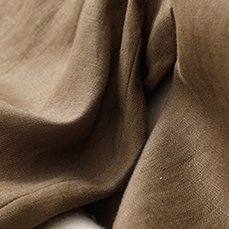 Buddha Stones Sommer-Haremshose aus Baumwolle und Leinen für Damen mit Taschen - image 4