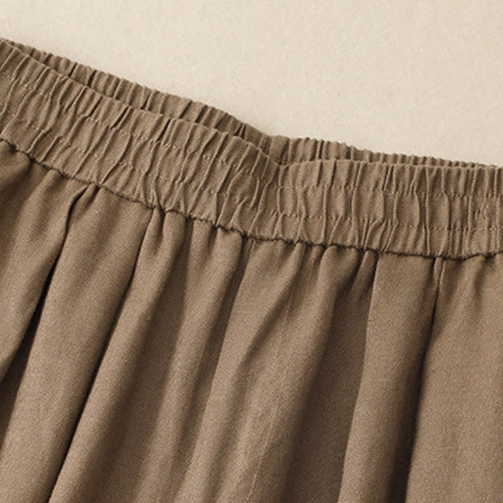 Buddha Stones Sommer-Haremshose aus Baumwolle und Leinen für Damen mit Taschen - image 2