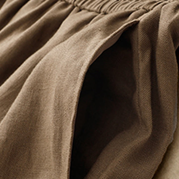 Buddha Stones Sommer-Haremshose aus Baumwolle und Leinen für Damen mit Taschen - image 1