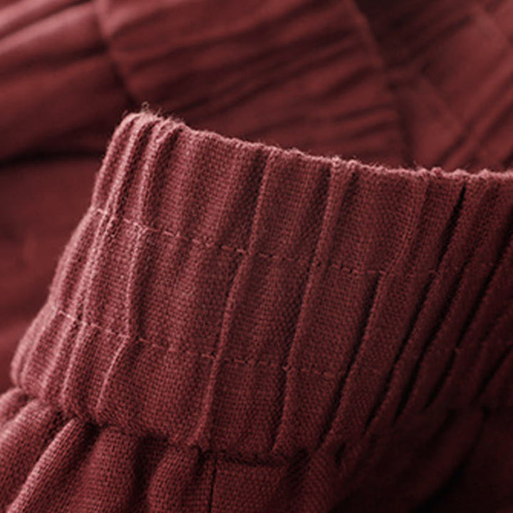 Buddha Stones Sommer-Haremshose aus Baumwolle und Leinen für Damen mit Taschen - image 6