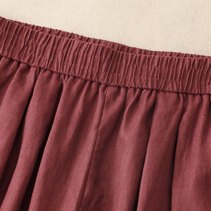 Buddha Stones Sommer-Haremshose aus Baumwolle und Leinen für Damen mit Taschen - image 8