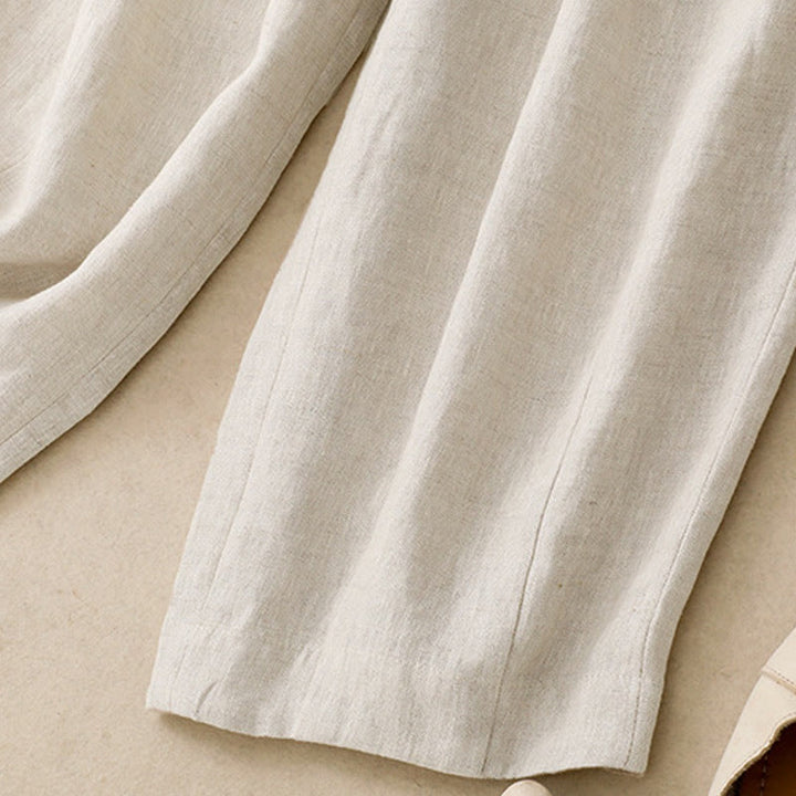 Buddha Stones Sommer-Haremshose aus Baumwolle und Leinen für Damen mit Taschen - image 12