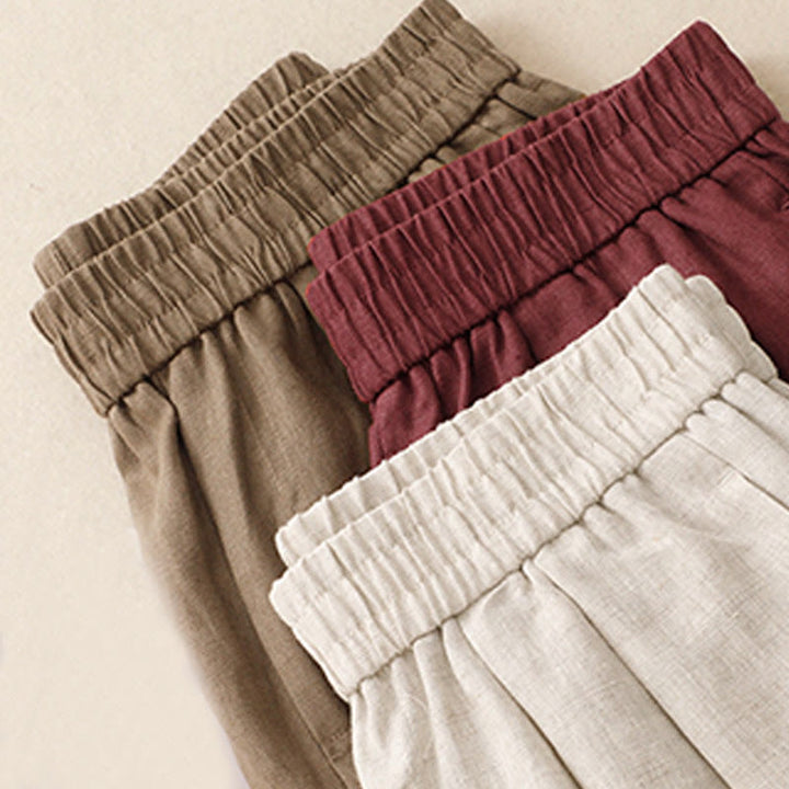 Buddha Stones Sommer-Haremshose aus Baumwolle und Leinen für Damen mit Taschen - image 21