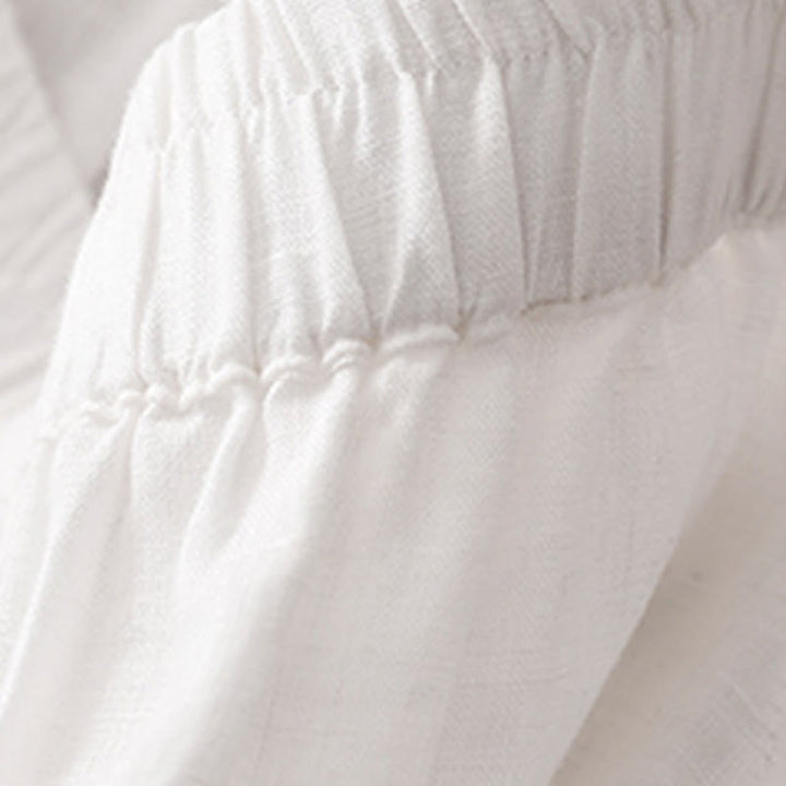 Buddha Stones Lässige, schlichte, kurze Hose für Damen, Haremshose aus Baumwolle und Leinen mit Taschen - image 6