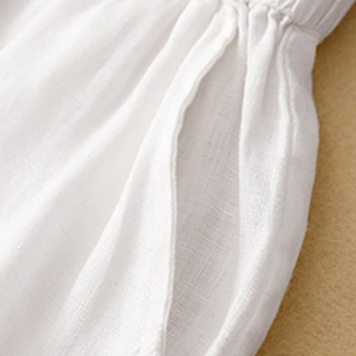 Buddha Stones Lässige, schlichte, kurze Hose für Damen, Haremshose aus Baumwolle und Leinen mit Taschen - image 7