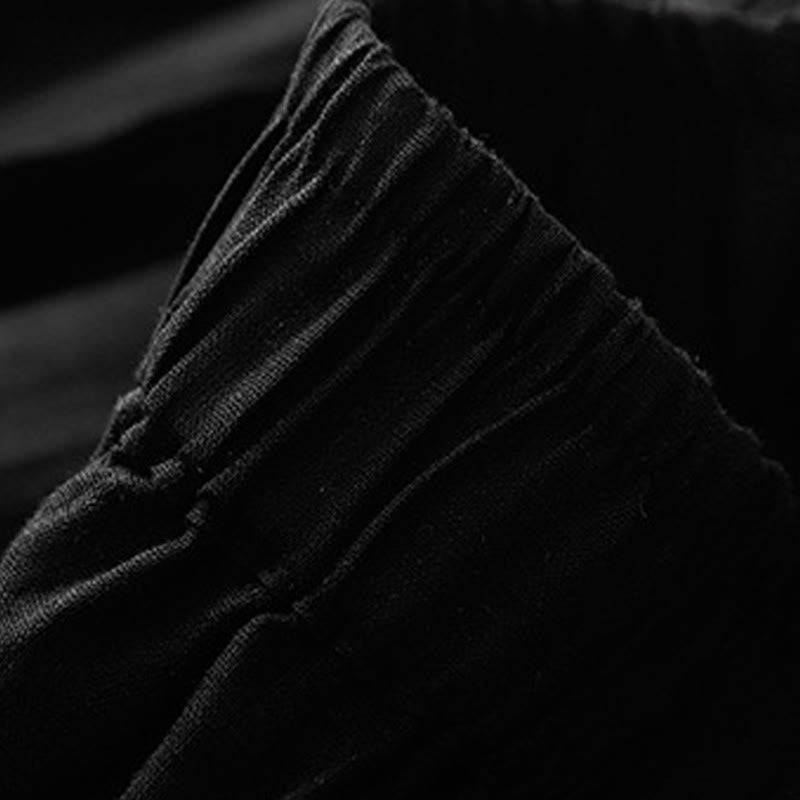 Buddha Stones Lässige, schlichte, kurze Hose für Damen, Haremshose aus Baumwolle und Leinen mit Taschen - image 11