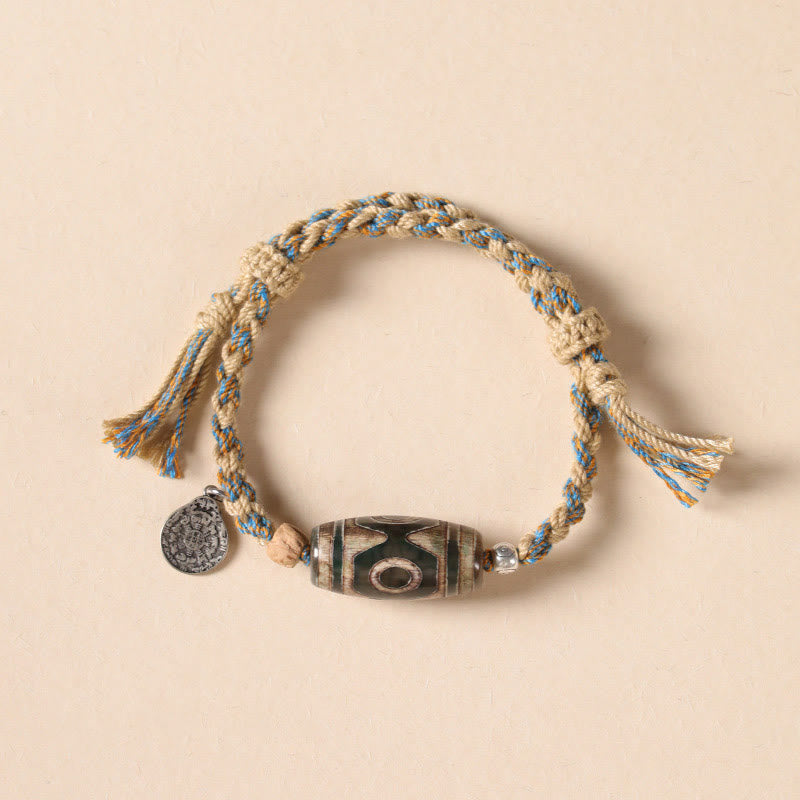 Buddha Stones Handgefertigtes tibetisches Dzi-Perlen-Armband zum Schutz des Reichtums, geflochtene Schnur - image 12