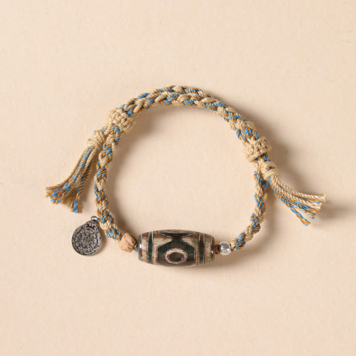 Buddha Stones Handgefertigtes tibetisches Dzi-Perlen-Armband zum Schutz des Reichtums, geflochtene Schnur - image 12