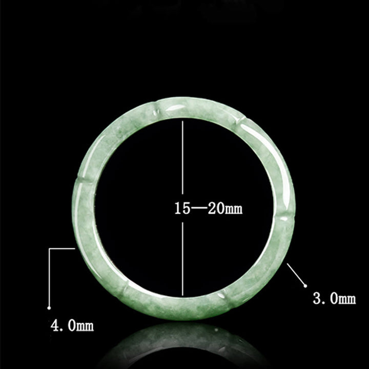 Buddha Stones Ring mit natürlichem Bambus-Design und Jade-Fülle - image 9