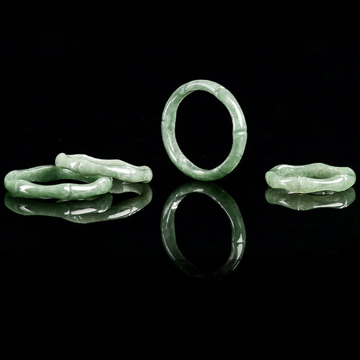 Buddha Stones Ring mit natürlichem Bambus-Design und Jade-Fülle - image 10
