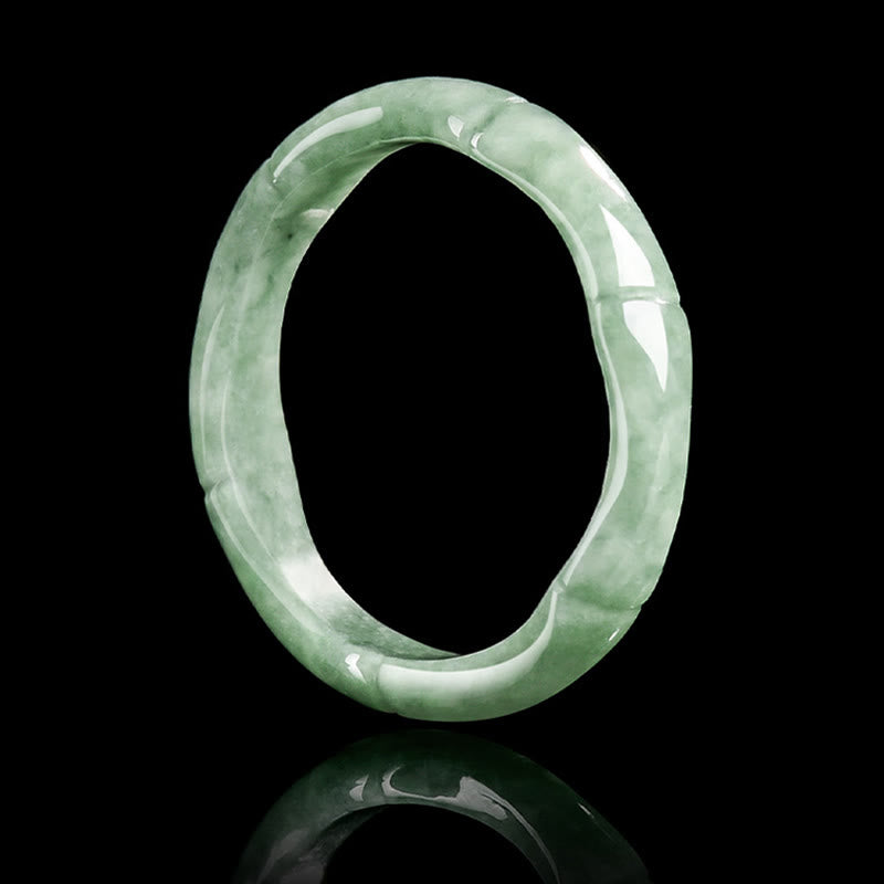 Buddha Stones Ring mit natürlichem Bambus-Design und Jade-Fülle - image 2