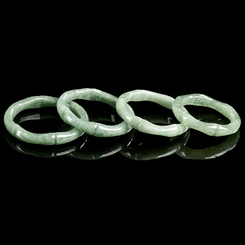 Buddha Stones Ring mit natürlichem Bambus-Design und Jade-Fülle - image 12