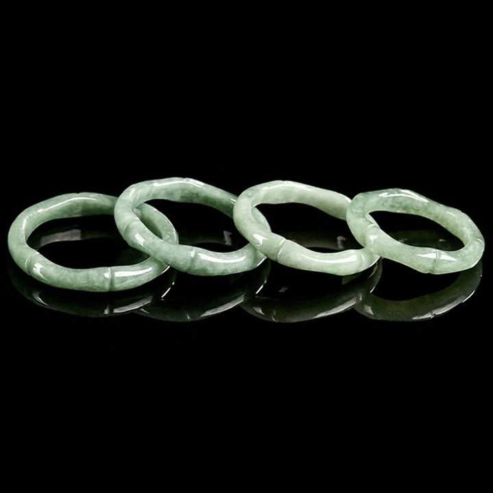 Buddha Stones Ring mit natürlichem Bambus-Design und Jade-Fülle - image 12