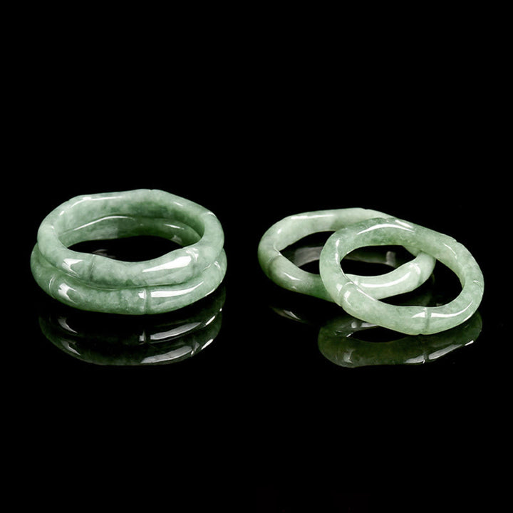 Buddha Stones Ring mit natürlichem Bambus-Design und Jade-Fülle - image 11