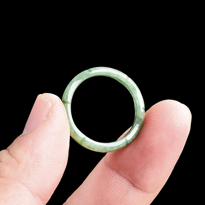 Buddha Stones Ring mit natürlichem Bambus-Design und Jade-Fülle - image 5