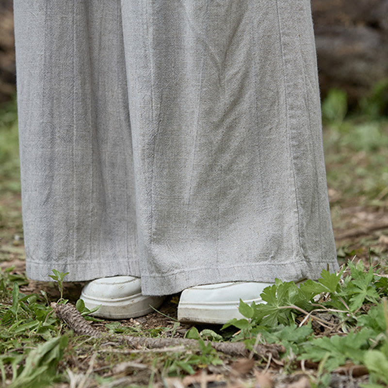 Buddha Stones Lässige Tie-Dye-Leinenhose mit weitem Bein und Taschen für Damen - image 22