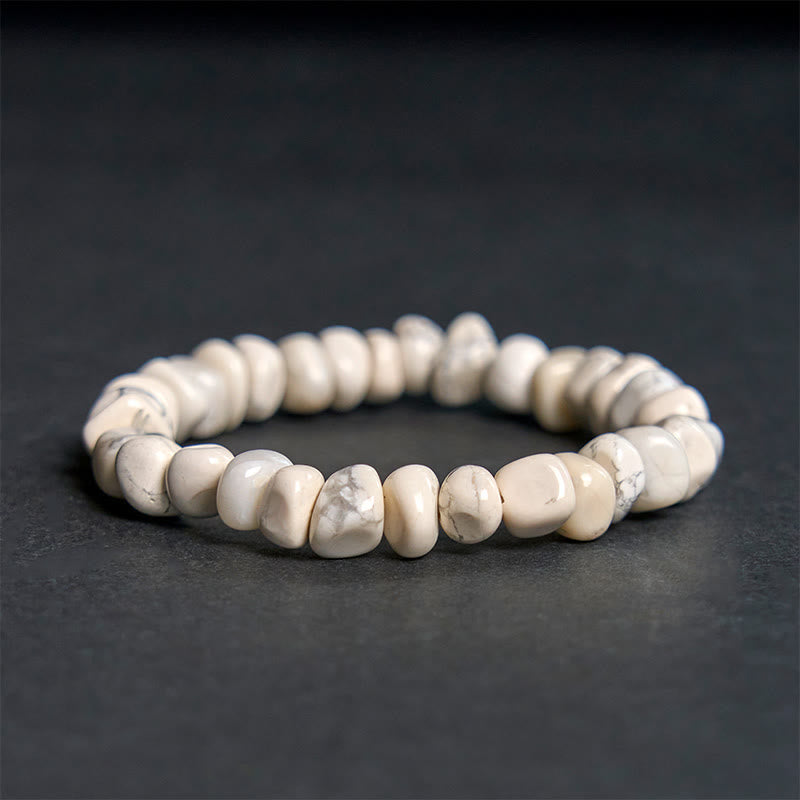 Buddha Stones Weiß Türkis Unregelmäßige Blöcke Mut Armband