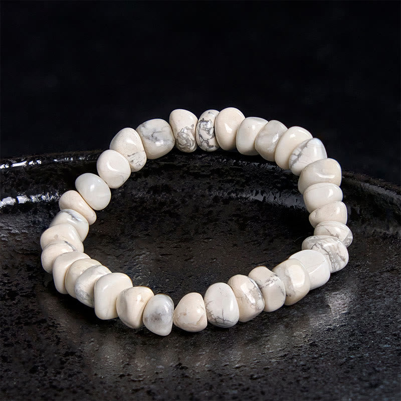 Buddha Stones Weiß Türkis Unregelmäßige Blöcke Mut Armband