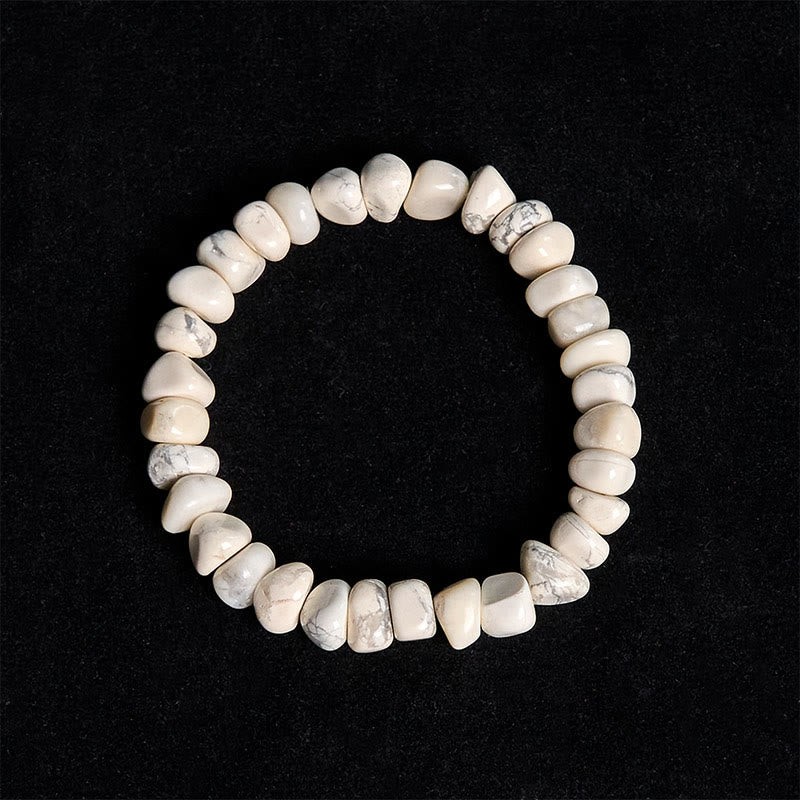 Buddha Stones Weiß Türkis Unregelmäßige Blöcke Mut Armband