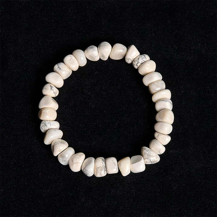 Buddha Stones Weiß Türkis Unregelmäßige Blöcke Mut Armband