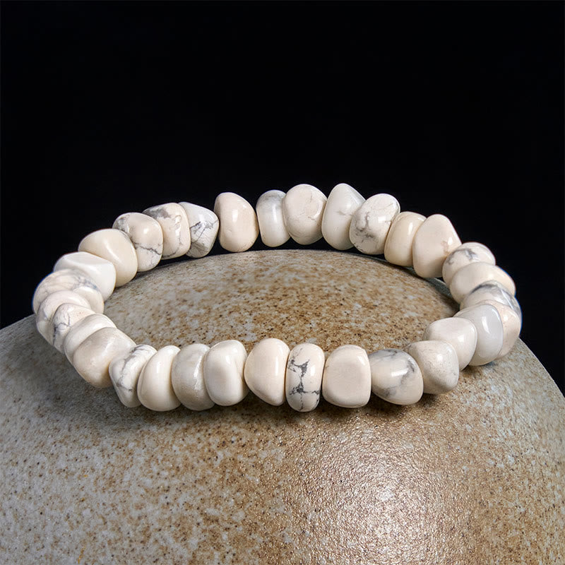 Buddha Stones Weiß Türkis Unregelmäßige Blöcke Mut Armband