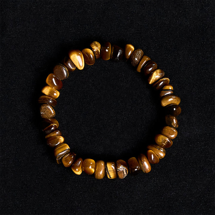 Buddha Stones Tigerauge Unregelmäßige Blöcke Mut Armband