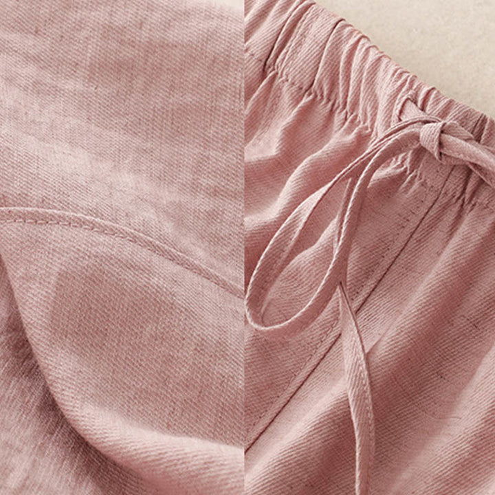 Buddha Stones Sommer-Hose mit Kordelzug und weitem Bein für Damen mit Taschen - image 5