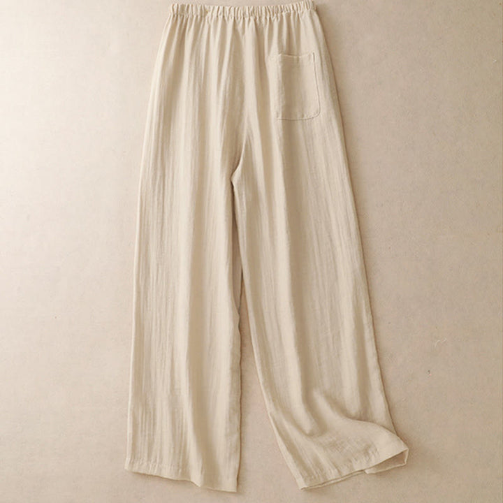 Buddha Stones Sommer-Hose mit Kordelzug und weitem Bein für Damen mit Taschen - image 8