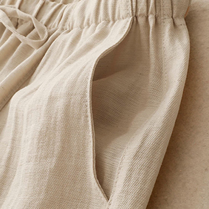 Buddha Stones Sommer-Hose mit Kordelzug und weitem Bein für Damen mit Taschen - image 10