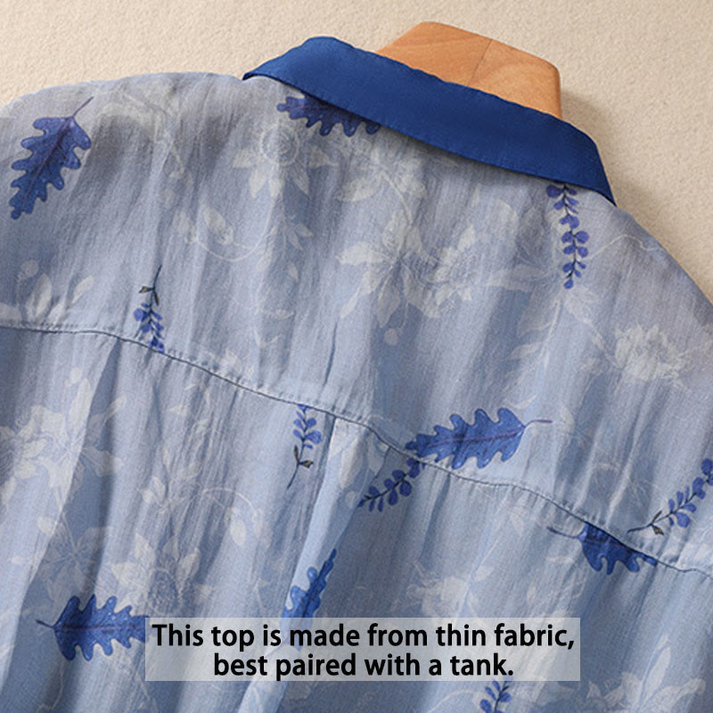 Buddha Stones Kleine Gelbe Blume Blätter Knöpfe Kurzarm Damen Shirt - image 13