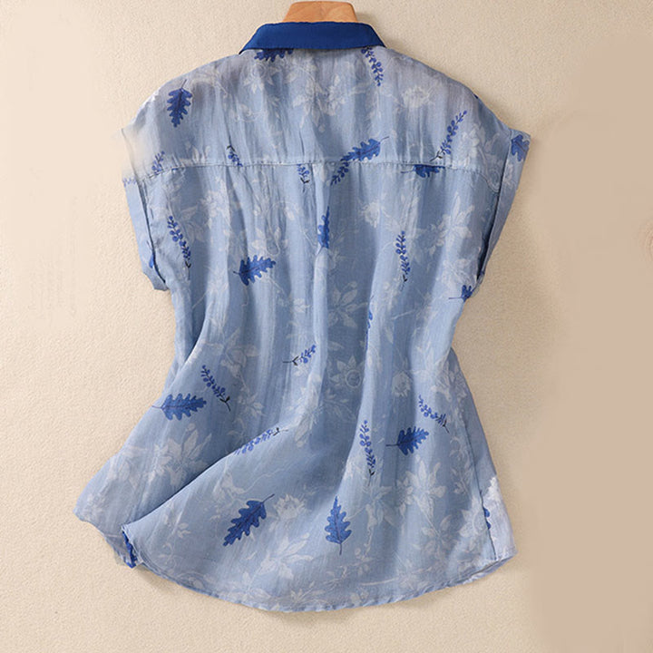 Buddha Stones Kleine Gelbe Blume Blätter Knöpfe Kurzarm Damen Shirt - image 10