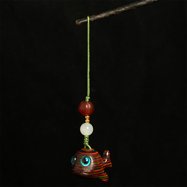 Buddha Stones Regenbogen Eukalyptus Delphin Geschnitzt Positive Schlüssel Kette Telefon Hängende Dekoration - image 10