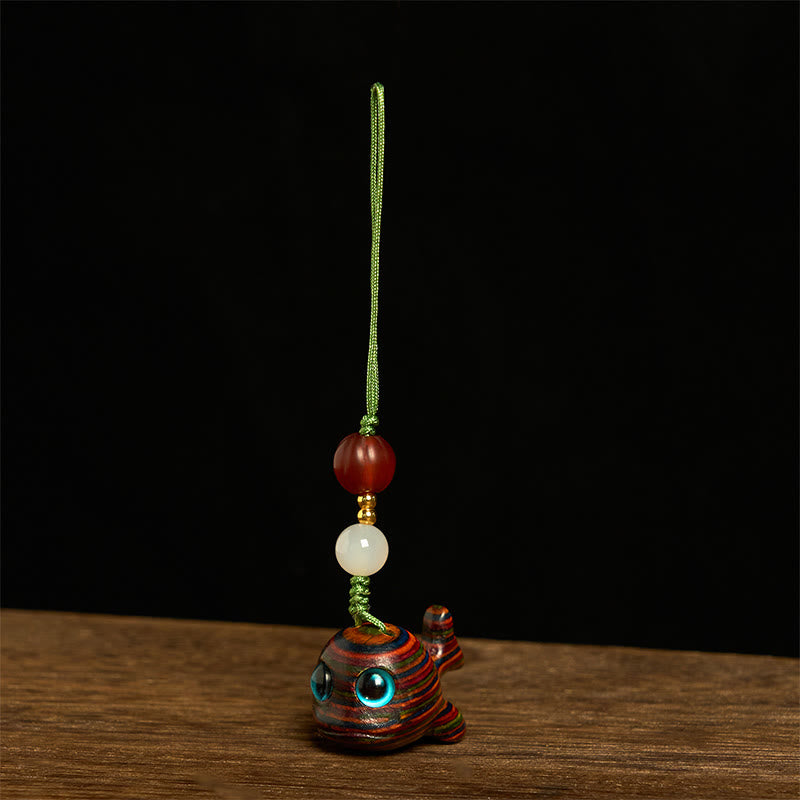 Buddha Stones Regenbogen Eukalyptus Delphin Geschnitzt Positive Schlüssel Kette Telefon Hängende Dekoration - Handy-Hängedekoration - image 9