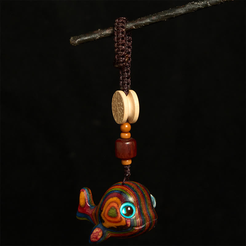 Buddha Stones Regenbogen Eukalyptus Delphin Geschnitzt Positive Schlüssel Kette Telefon Hängende Dekoration - image 2