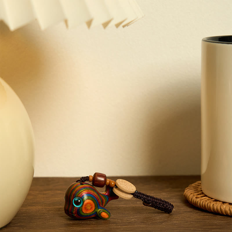 Buddha Stones Regenbogen Eukalyptus Delphin Geschnitzt Positive Schlüssel Kette Telefon Hängende Dekoration - image 6