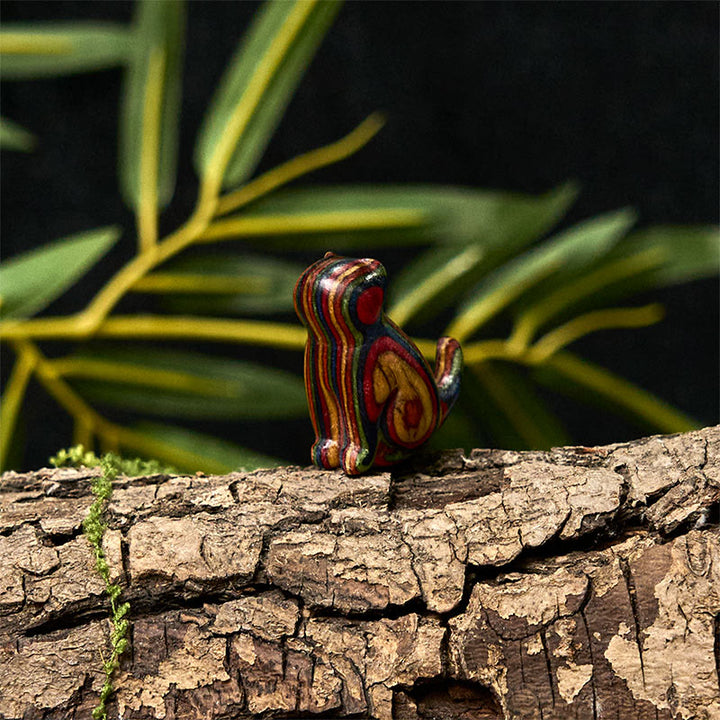 Buddha Stones, 2 Stück, Mini-Regenbogen-Eukalyptus, sitzende Katze, geschnitzt, reduziert Stress, Dekoration - image 14
