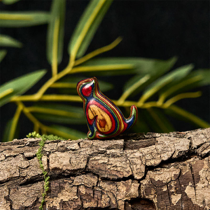 Buddha Stones, 2 Stück, Mini-Regenbogen-Eukalyptus, sitzende Katze, geschnitzt, reduziert Stress, Dekoration - image 17