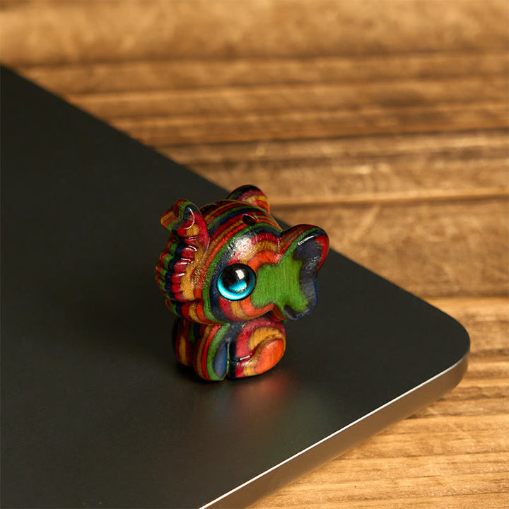 Buddha Stones, 2 Stück, Mini-Regenbogen-Eukalyptus-Elefant, geschnitzt, Stärke-Dekoration