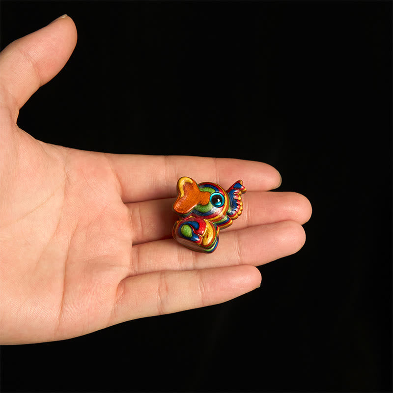 Buddha Stones, 2 Stück, Mini-Regenbogen-Eukalyptus-Elefant, geschnitzt, Stärke-Dekoration