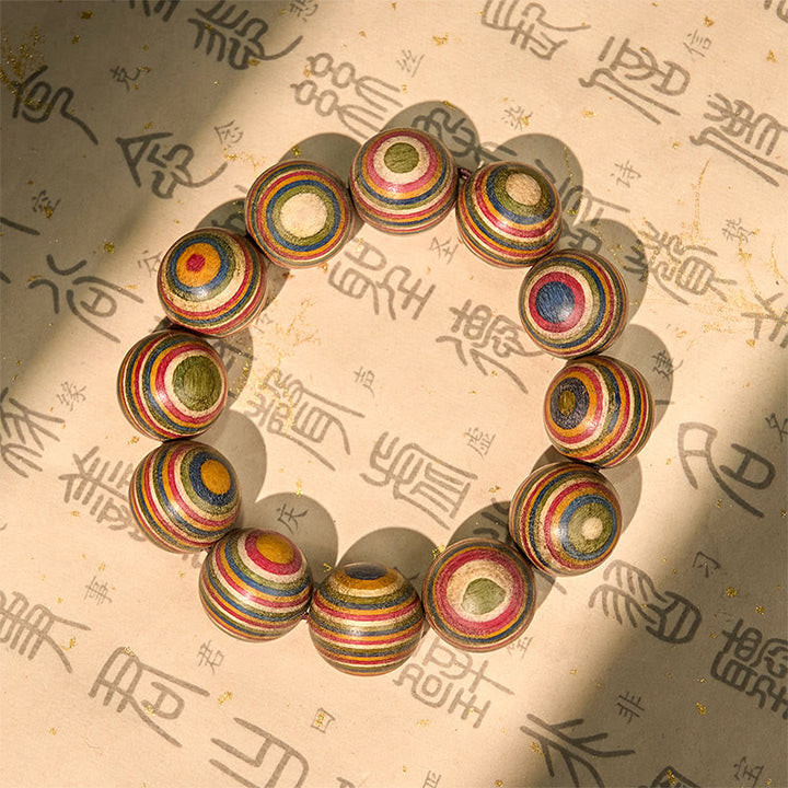 Buddha Stones Buntes Regenbogen-Eukalyptus-Balance-Armband - 20 mm (Handgelenkumfang 16–18 cm) - image 1