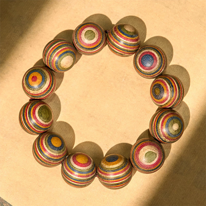 Buddha Stones Buntes Regenbogen-Eukalyptus-Balance-Armband - image 2