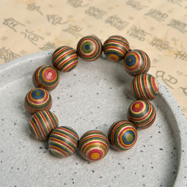 Buddha Stones Buntes Regenbogen-Eukalyptus-Balance-Armband - image 6