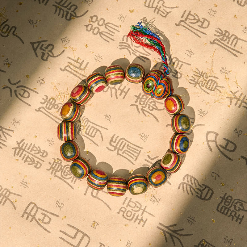 Buddha Stones Buntes Regenbogen Eukalyptus Kürbis Positives Armband - 11 x 12 mm (Handgelenkumfang 14–16,5 cm) - image 1