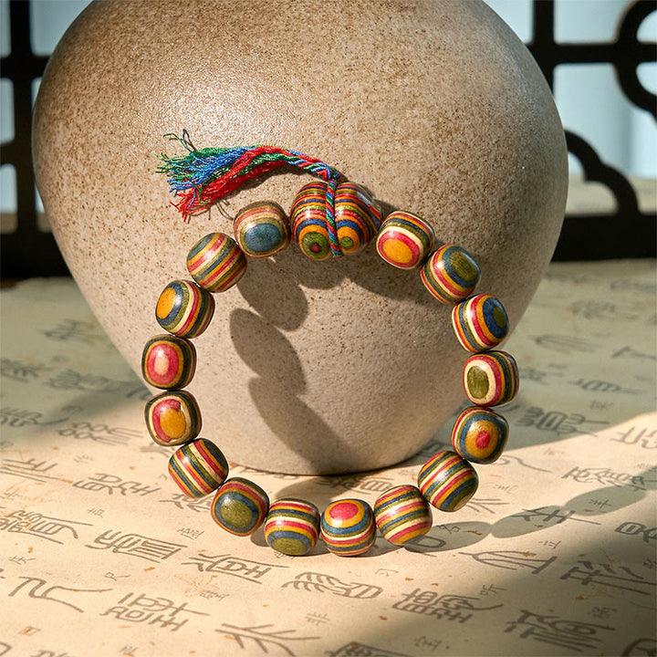Buddha Stones Buntes Regenbogen Eukalyptus Kürbis Positives Armband - image 3