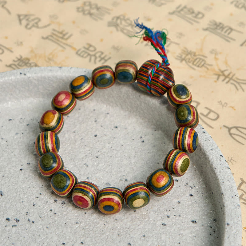 Buddha Stones Buntes Regenbogen Eukalyptus Kürbis Positives Armband - image 6