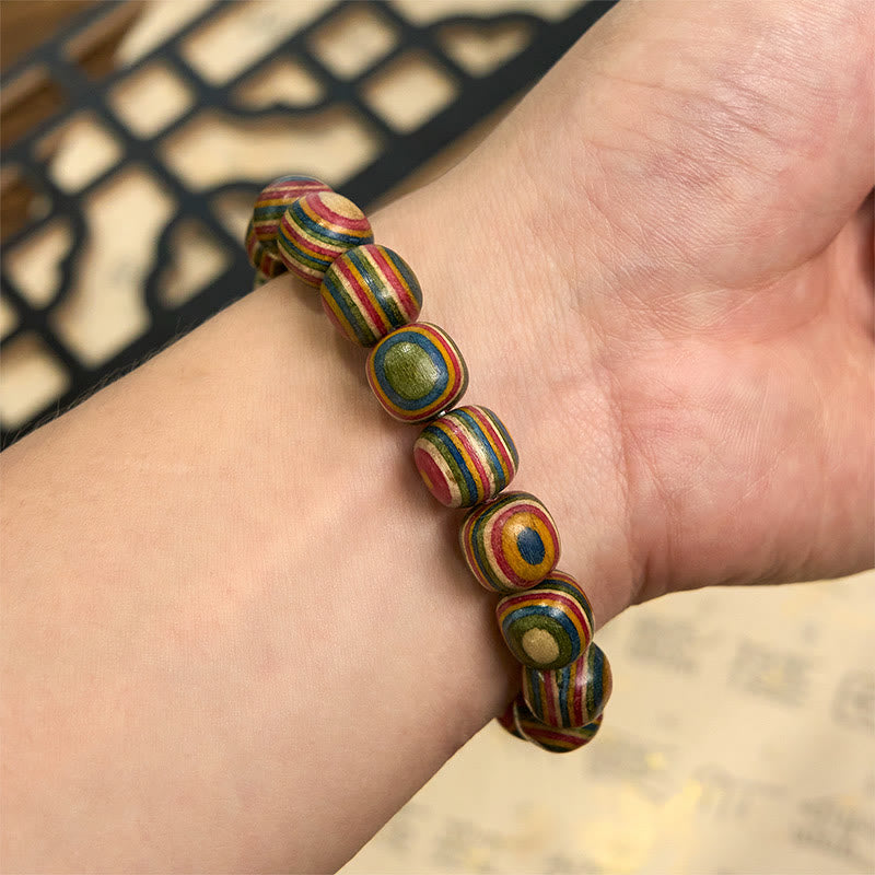 Buddha Stones Buntes Regenbogen Eukalyptus Kürbis Positives Armband - image 5
