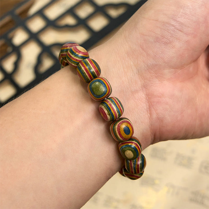 Buddha Stones Buntes Regenbogen Eukalyptus Kürbis Positives Armband - image 5