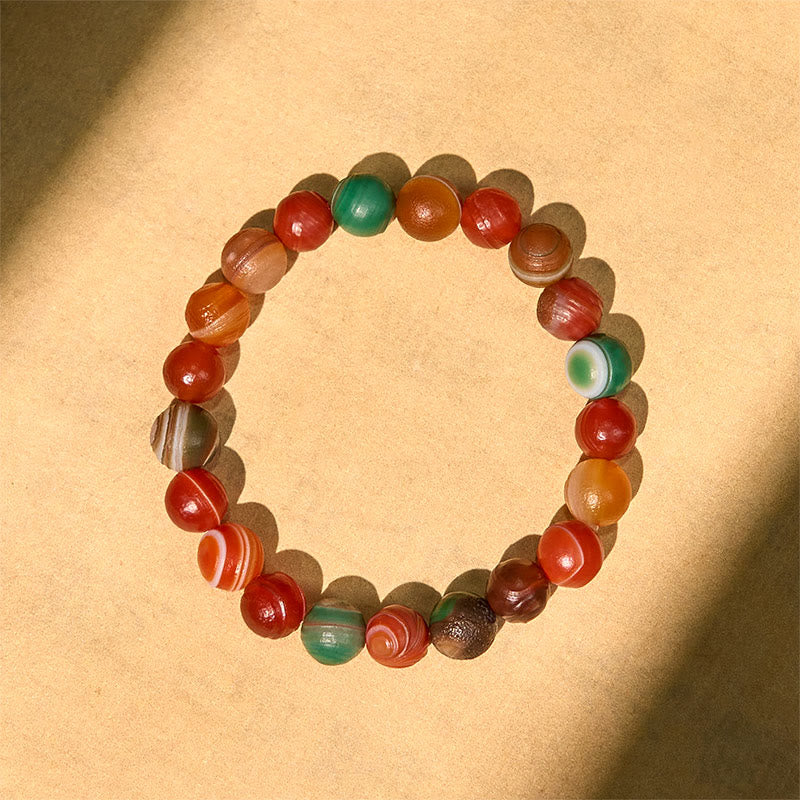 Buddha Stones Natürlicher Alashan-Achat Vertrauensarmband