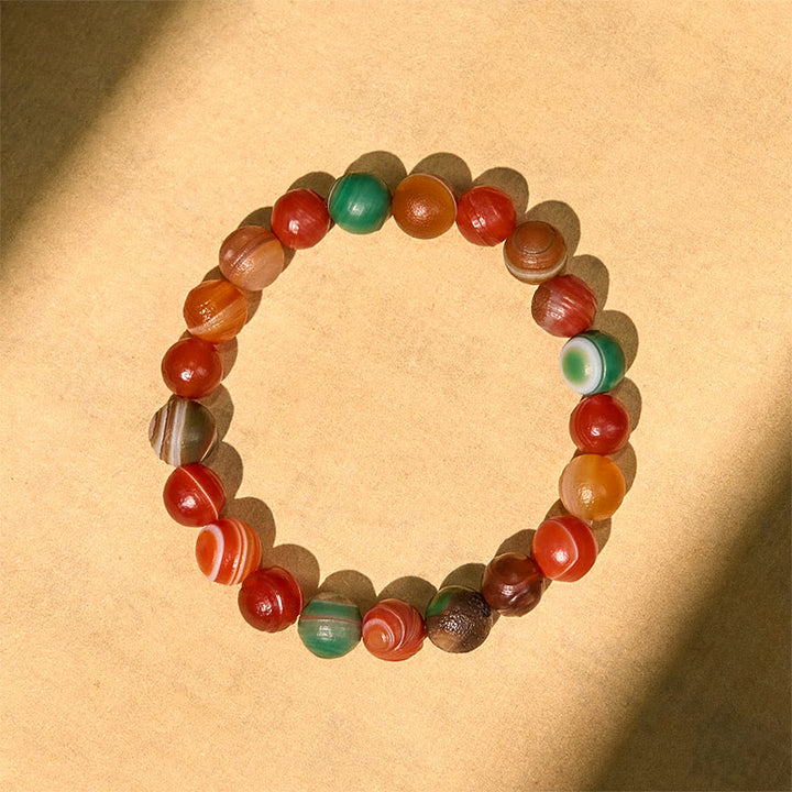 Buddha Stones Natürlicher Alashan-Achat Vertrauensarmband